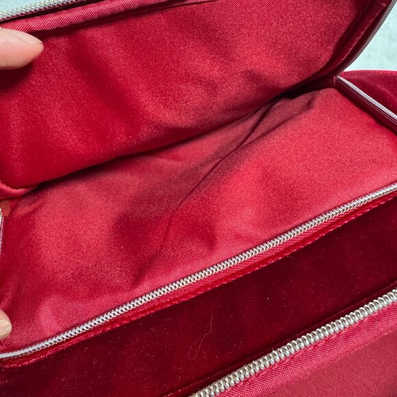 Red Velvet Estee Lauder Travel Train Bag Case Cosmetic Makeup 2023 - Picture 6 of 9